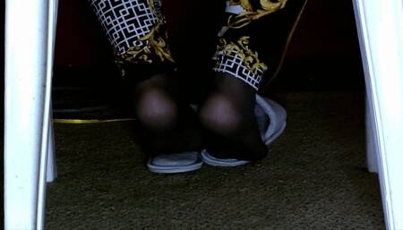 Ms Neecy - Under The Chair Nylons and Slipper Play (Part 2)