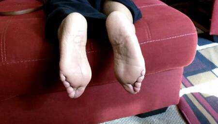 Ms Neecy - Tan Reinforced Toe Nylons Soles Show 6