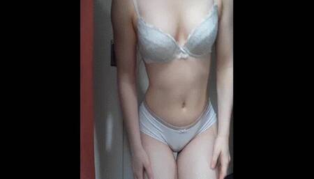 Beauty in white - pad bulge fetish