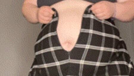 Trying on my old outgrown clothes! 