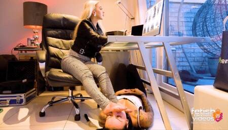 I will use my OFFICE BITCH! ( Socks- & Foot Worship with Goddess Sheila ) - FULL HD wmv