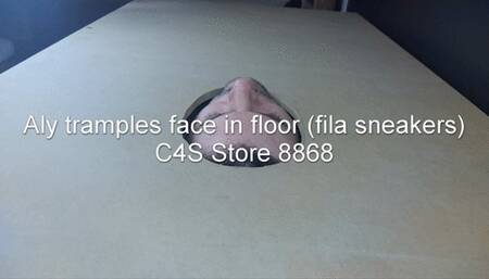 Aly tramples face in floor (fila sneakers)