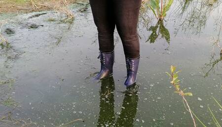 Short wellies and dirty water