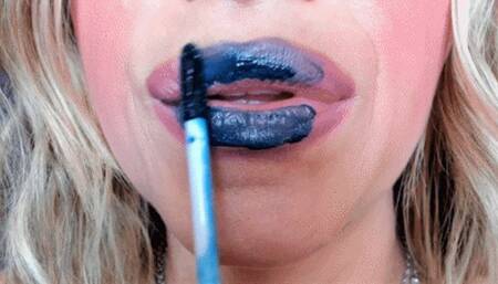 Blue Lipstick Lip Sniffing (HD) WMV