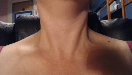 neck muscles fitness. see my neck very close. have a nice watching