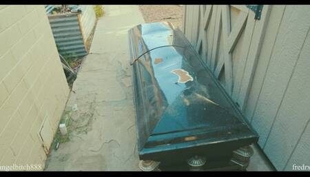 Angel sucks satans cock and swallows his cum in a coffin after being a human ashtray 