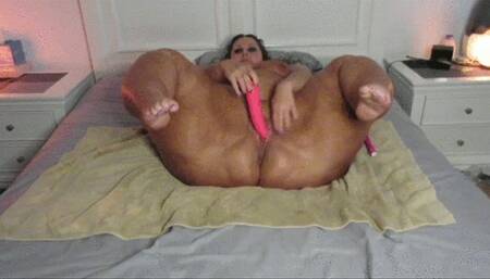 Hey there!  do you like bbws?  what about bbws with a creamy pussy?  watch my big tan legs and soft smooth feet shake as i cum using both a vibrator and dildo. my fat tits and belly jiggle while my toes curl with pleasure. listen to my moans and my wet pu
