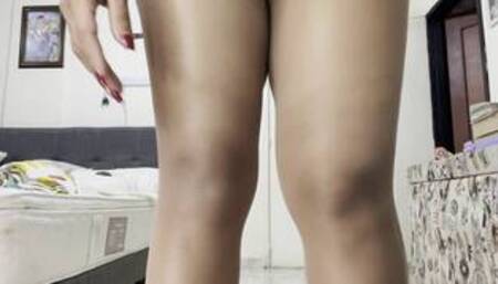 Short skirt and pantyhose