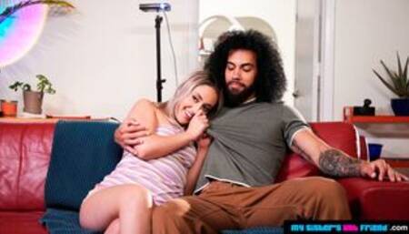 Blonde cutie Brookie Blair takes her friend's brother's big black cock