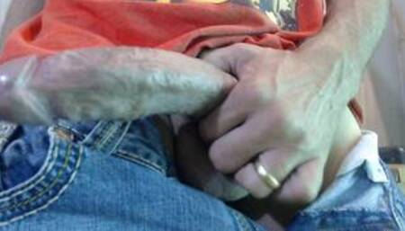 just some dude playing with his huge cock