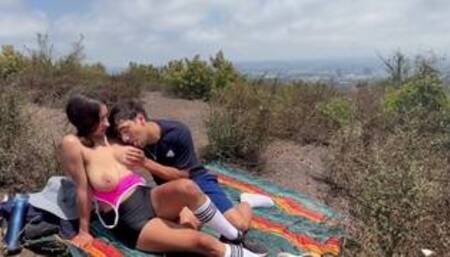 Big boob Indian Teen fucked in Public outdoors, face fucked, and eats cum IG: @HaileyRose.Baby