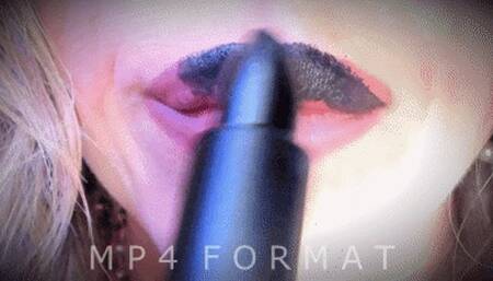 Black Lipstick Lip Licking (HD) MP4