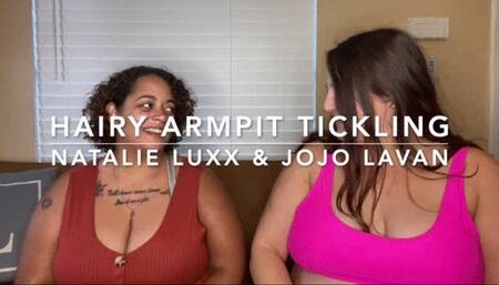 Tickling Natalie Luxx's hairy armpits for first time!