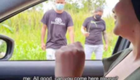 Martina Accepts a Challenge to Give her Wet Panty a Strnagers Guys