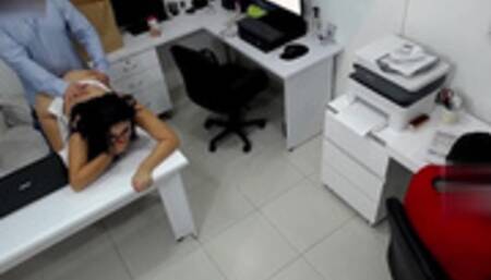 Girl Boss Fucks her Coworker next to the Assitent
