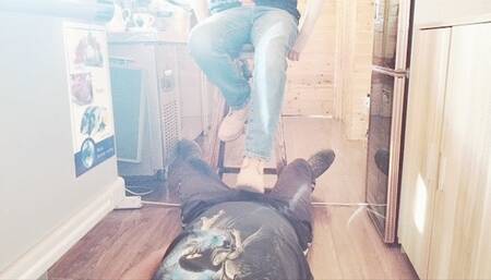 Chinese Mistress Helen -- White and Blue With Timberland