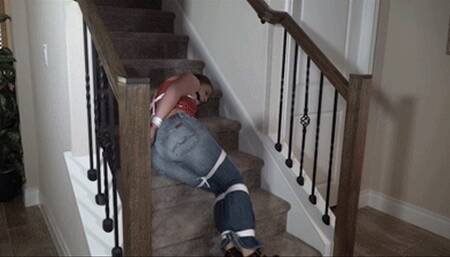 2211NCHETENNE-Housewife bound and gagged by a burglar