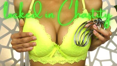 Locked in Chastity by My Tits