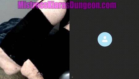 slave Worships My Nasty Socks & Bare Feet (cam recording)