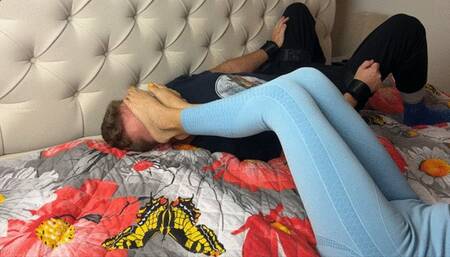 Smothered By My Feet While Tied Up On The Bed (WMV)