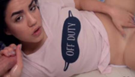 STROKIES Kinky 19yo brunette Monica Sage shows off that booty and gives a POV tug job