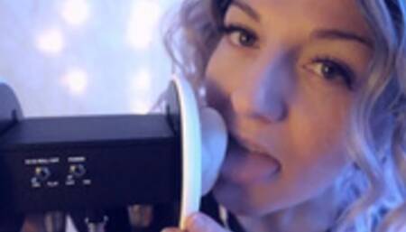 SFW ASMR - Intense Girlfriend Ear Licking - PASTEL ROSIE Non Nude Tingly Ear Eating - Tongue Fetish