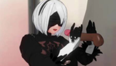 3D HENTAI 2B Jerks off your Cock Gently