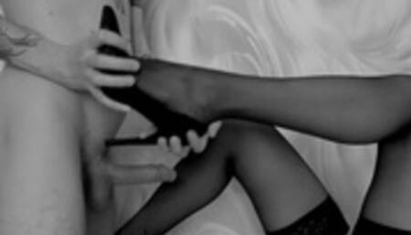 Fuck her Legs in High Heels and Cum on Stockings