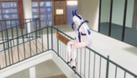 3D HENTAI Diabla Masturbates in Public