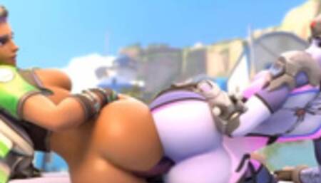 3D Hentai Compilation: Widowmaker Sombra Lesbian Sharing Dick Overwatch Compilation