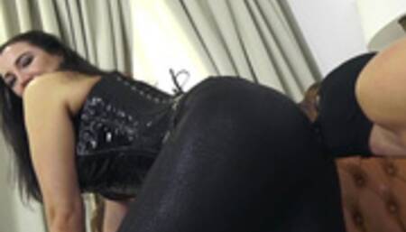 Obedient Locked Submissive Gets to Kiss my Ass