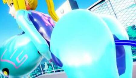 Imbapovi - Samus in Zero Suit - Water Filling Breast Expansion 1