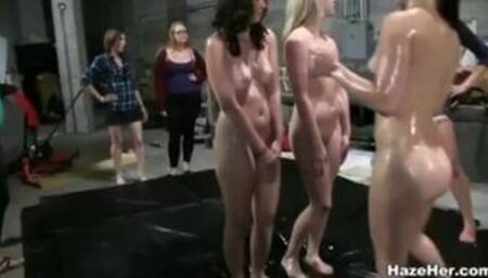 Warehouse Naked Wrestling & Hardcore Face Sitting