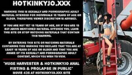 Huge harvester & Hotkinkjo results with anal fisting & prolapse in public