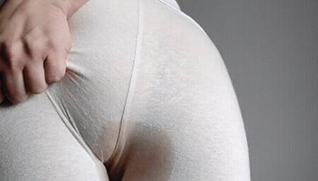 Peeing To My White Thin Leggings (mp4)