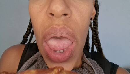 Devouring chicken legs