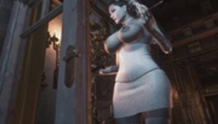 Resident Evil Village Lady Dimitrescu Window Peeping Bride's Bottom to Find out Bushy or Shaved POV