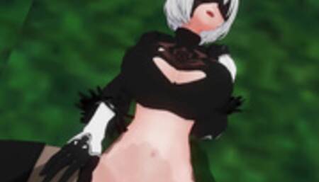 3D HENTAI POV 2B Squirts on your Cock