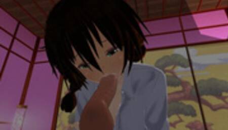 3D HENTAI Cummed on Redhead Girlfriend all over Face