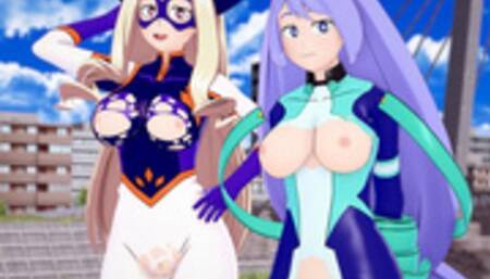 My Hero Academia Nejire and Mt Lady GET CREAMPIED Threesome POV Hentai