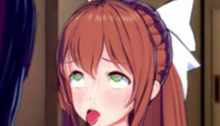 Yuri and Monika Share a Cock in the Club! (POV) (3D Hentai) (Doki Doki Literature Club)