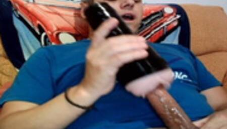Hot Guy Fucks Fleshlight on Webcam Ends with Big Cumshot