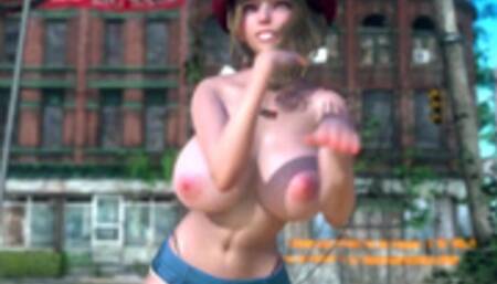 Super Hot Girl Dancing in a Hot Summer Day