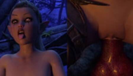 Wild Temptation by Redvoidcgi (Knotted, Ear Fucked and Creampied)