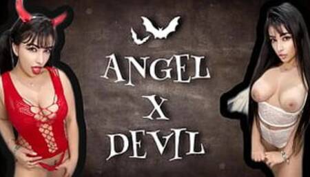 jerk off conquest JOI pretty angel and gorgeous devil cosplay teasing to get your cum which one will you choose??