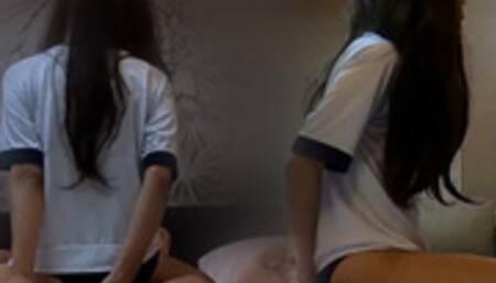 #20 黒髪美女、メンエスで働く後輩にブルマ姿でマッサージしてもらったらSEXできた♡I could have sex with a beautiful Japanese with dark hair