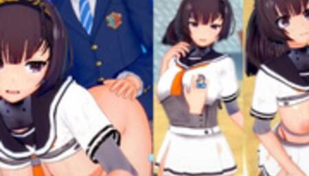 [Hentai Game Koikatsu! ]Have sex with Big tits KanColle Akizuki.3DCG Erotic Anime Video.