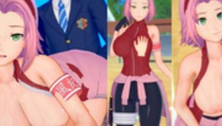 [Hentai Game Koikatsu! ]Have sex with Big tits Naruto Sakura Haruno.3DCG Erotic Anime Video.