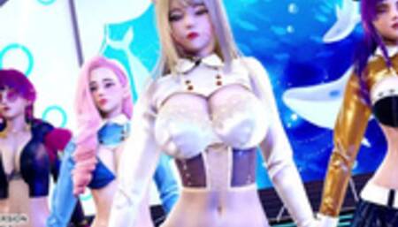 [MMD] BlackPink - Icecream KDA Ahri Akali Kaisa Seraphine Sexy Kpop Dance