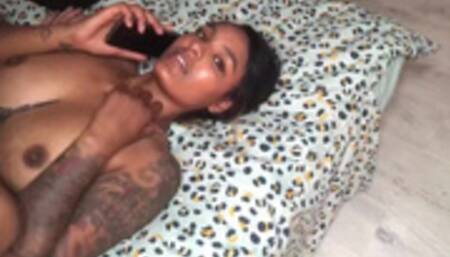 Indian Slut is on the Phone with her Boyfriend while Cheating on him